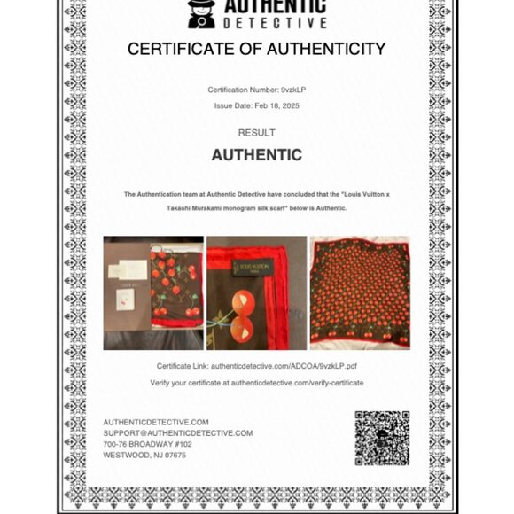 Louis Vuitton x Murakami Large Cherry Monogram Scarf NWT - Picture 7 of 7